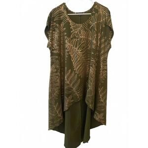 Cha Cha Vente Hi/Lo hem Sage w/metallic hole leaf pattern size medium